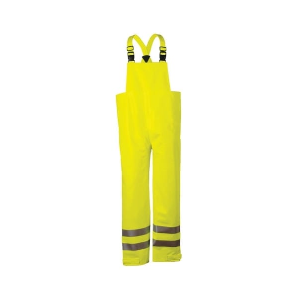 National Safety Apparel 10OZ FR CLASS E BIB PANT-3X, FLUOR YELLOW PU COATED COTTON R40RL143X